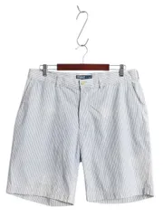 【お得なクーポン配布中!】 90s ポロ ラルフローレン シアサッカー ストライプ ショートパンツ メンズ 36 古着 オールド ショーツ アーミー タイプ ノータック 短パン