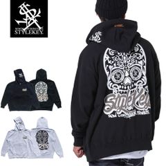 STYLEKEY(スタイルキー) ジップスウェットパーカー SKULL PIERROT ZIP HOOD SWEAT(SK24FW-SWJK02) ストリート ヒップホップ B系 大きいサイズ