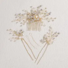 【在庫処分】ヘアアクセサリー ヘアアクセサリー 和装用 和風 パーティー 入学式 成人式 卒業式 発表会 二次会 披露宴 結婚式 ゴールド フラワー 髪飾り 髪飾り 着物 浴衣 ウェディングヘッドドレス 手作り クリスタル かんざし (タイプ05) 花嫁 花モ