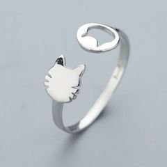 【リング】送料無料 S925 シルバー 925  猫リング 猫アクセサリー レディース 金属アレルギー対応  指輪 猫 調整可能 オシャレ 猫柄 可愛い 女子  キャット 猫雑貨 千葉  八千代 猫グッズ 八千代 cats