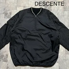 DESCENTE デサント ナイロンジャケット フリース リバーシブル ハーフジップ プルオーバー ピステ ブラック スポーツ サイズM 玉FS1623
