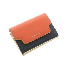 【中古】マルニ MARNI レザー コインポケット付き 三つ折り財布 マルチカラー【レディース】