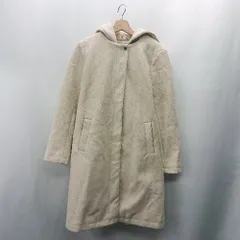 ◇ ⊇ chocol raffine robe フード取り外し可能 長袖 フード付き ノーカラーコート サイズF アイボリー レディース E  【1409240050919】