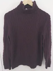 ◇ A day in the life UNITED ARROWS タートルネック ケーブル編み 長袖 ニット セーター サイズS パープル系 レディース  【中古】 【1205120002043】
