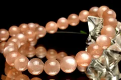 2つの輝き オレンジサンムーンストーン 8mm ブレスレット 1個売り パワーストーン 天然石 _BG4917-8