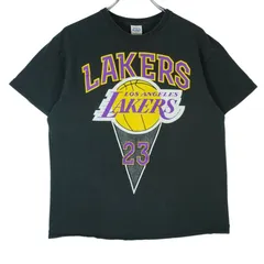 DeltaデルタNBAロサンゼルス・レイカーLos Angeles Lakers半袖Tシャツバスケットボールナンバリング#23JAMESレブロン・ジェームズ黒ブラックふぇパープルイエローvintageヴィンテージ40210