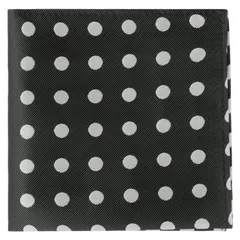 Elerevyo メンズ ポルカドッ ト ポケットチーフ ビジネス タキシード ウェディング ハンカチ ブレザースーツ用 ブラック Free Size
