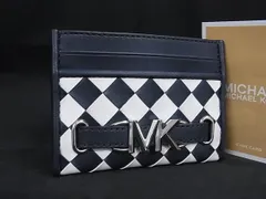 ■新品■未使用■ MICHAEL KORS マイケルコース レザー カードケース パスケース カード入れ 定期入れ ネイビー系 BM4433