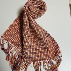 【シルク】手織り　マフラー（約1.6m）　一点物　ハンドメイド