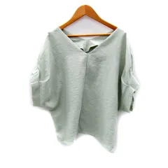 ロペピクニック ROPE Picnic ブラウス カットソー 半袖 Vネック 無地 38 M ミントグリーン /SY36