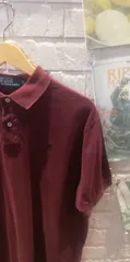 古着　L　 RALPH LAUREN ラルフローレン ポロシャツ 赤紫　ワンポイント　刺繍