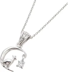 アライブ ネックレス レディース 三日月と猫の誕生石 シルバー925製 天然石 ネコ ムーン バースデーストーン(キュービックジルコニア)