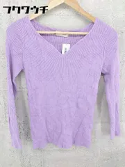 ◇ INED イネド リブ ニット Vネック 長袖 セーター サイズ9 パープル レディース 【中古】 【1101220003426】