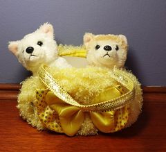 かわいい犬のぬいぐるみ(黄色)バッグ付き
