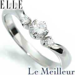 エル ELLE リング SIクラス 指輪 ダイヤモンド 0.26ct Pt950 12号 中古 プレラブド 返品OK