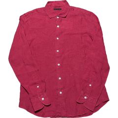 ☆タグ付き新古品☆ MADE IN JAPAN製 ESTNATION 長袖リネンシャツ ワイン Lサイズ