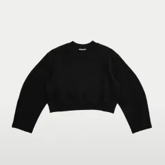 アモーメント リー ラウンドスリーブ クロップド スウェットシャツ