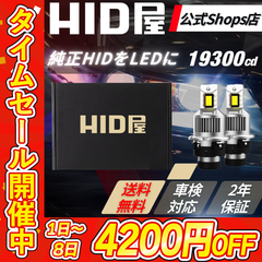 【タイムセール4200円OFF！】純正HIDを爆光LED化に！【HID屋公式ショップ】 LED DSシリーズ ポン付け ヘッドライト 配線なし D4S D2S ファン付き19300cd 6500k ホワイト 35W 2本 車検対応/安心2年保証/送料無料