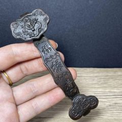 中国 骨董品 錠前 漢字 南京錠 アンティーク中 古銅 重厚感のある文字