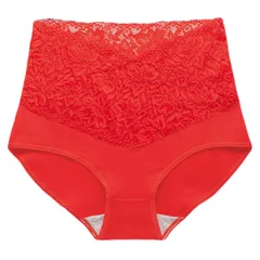 ハイウエスト ショーツ レース ストレッチ エレガント 深穿き 花柄 レディース 大きいサイズ 下着 ヒップアップ コットン 綿 お腹 引き締め 黒 赤 青 紺 rs-029