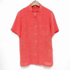 #snc レリアン Leilian シャツ ブラウス 9 赤系 半袖 ポケット付き レディース [945149]のサムネイル