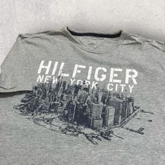 US古着 TOMMY HILFIGER トミー ヒルフィガー ニューヨーク Tシャツ L グレー