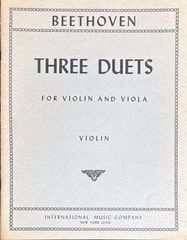 ベートーヴェン ３つの二重奏曲 (バイオリン+ビオラ)輸入楽譜 Beethoven Three Duets for Violin and Viola 洋書