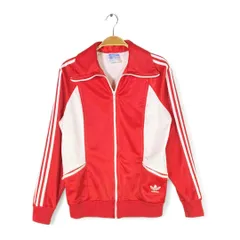 80s アディダス USA製 レディースATPジャージ KEYROLAN トラックジャケット レッド ホワイト adidas サイズS相当 古着