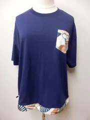 ROXY ゆったりＴシャツ 紺×柄 レディースＳサイズ ロキシー　312F26