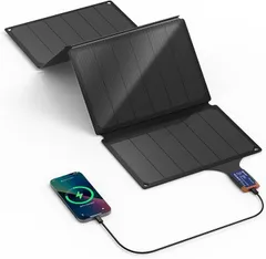 Ericsity 36Ｗ ソーラーチャージャー Sunpower ソーラーパネル PD40Ｗ/QC3.0急速充電 折りたたみ式 ソーラー充電器 単結晶 ETFE材質 太陽光パネル IP67防水防塵 防災グッズ 停電対策 アウトドア 小型(36W)