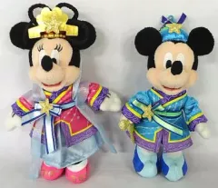 【中古】ぬいぐるみ ミッキー＆ミニー ぬいぐるみバッジセット 「七夕プログラム ディズニー・スターフェスティバル2013」 東京ディズニーランド限定