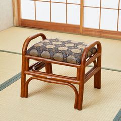 【新品※ショップ出品】仏前用 ラタン スタッキングチェア 籐 座椅子 ラタンチェア 椅子 チェア 金襴 菊柄 仏壇 仏間 仏前 和室 法事 スタッキング 積み重ね収納
