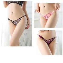 セクシーTバックショーツ❤︎カワイイ花刺繍付き3枚セット