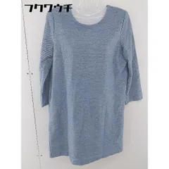 ◇ Doux archives ドゥアルシーヴ バックジップ 長袖 膝丈 ワンピース サイズM ライトブルー レディース 【中古】 【1105280004683】のサムネイル