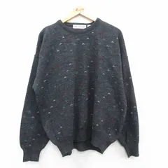 XL/古着 長袖 セーター メンズ 00s 大きいサイズ クルーネック 黒 ブラック 霜降り他 24oct10 中古 ニット トップス