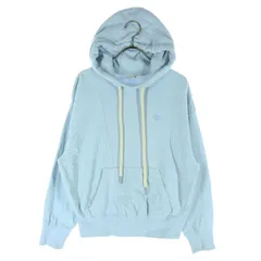 adidas アディダス トレフォイルロゴ 長袖 パーカー S ブルー レディース 古着