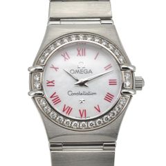 オメガ OMEGA 1466.63 コンステレーション ミニ ダイヤベゼル シェルダイヤル クォーツ レディース 美品 D#141946