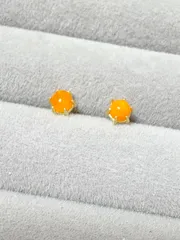 オレンジカラーオパール 　エチオピア　SILVER925製・18KGP仕上げ　ピアス　天然石　つけっぱなし