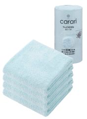 【 限定】 carari(カラリ) フェイスタオル 吸水力3倍のマイクロファイバー ONE ブルー 4枚組 繊維の隙間に素早く吸水 速乾 マシュマロ肌触り ふわふわもちもち 30×80cm シービージャパン カラリワン