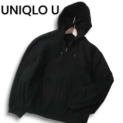 22AW★ UNIQLO U ユニクロ ユー ルメール 秋冬 裏起毛★ フーデッド ジップアップ ブルゾン ジャケット Sz.L メンズ 黒