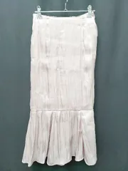 ◇ ⊂ NICE CLAUP ナイスクラップ ラメ 光沢 ロング マーメイド スカート サイズF ピンク レディース P  【1409250003516】