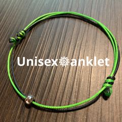 【耐水】アンクレット＊大人ミサンガ＊足首＊グリーン×ブラック
