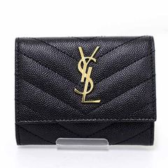 サンローラン SAINT LAURENT カサンドラ 6連キーケース Vステッチ グレインドプードル エンボスレザー 580656 ブラック 【中古】Sランク
