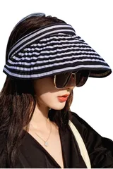 [ネコート] サンバイザー レディース uvカット 日焼け防止 帽子 サンハット 折りたたみ ブラック [ブラック]