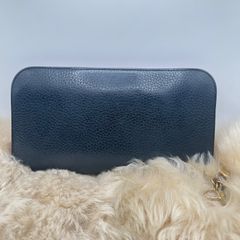 Christian Dior ディオール ディオリッシモ ラウンドファスナー 長財布 ブラック パープル レザー  Dior
