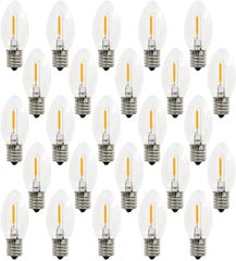 おしゃれ！ C9透明色 LEDフィラメントストリングライト電球 2700K 口金E17 0.6W(7W相当) 25個入 ビアガーデン・花見最適 シャンデリア交換用