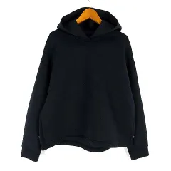 ユニクロ UNIQLO ウルトラ ストレッチ ドライ スウェット プル パーカ フード ストレッチ ドロップショルダー 長袖 XL 黒 ブラック 大きいサイズ