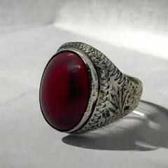 指輪 リング 赤 シンプル 17号 インディアンジュエリー シルバー 70 ブラス 30 アクセサリー ビンテージ 50s ~ 60s 70s 80s ナバホ族 サントドミンゴ族 天然石 メンズ レディス 一点物 アンティーク T  1000 p20/