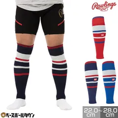 【新品未使用】野球 ソックス 黒 紺 赤 青 ローリングス ラインカーフソックス アンダーストップ 靴下 パッチロゴ刺繍 AAS12S02