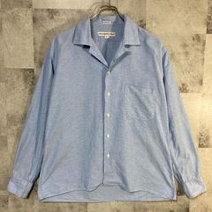 USA製 INDIVIDUALIZED SHIRTS インディヴィジュアライズド シャツ 長袖 オープンカラー オックスフォードシャツ サックスブルー M